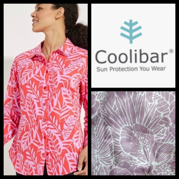 Coolibar Tops - Coolibar Leaf-Print Sun Protection Shirt